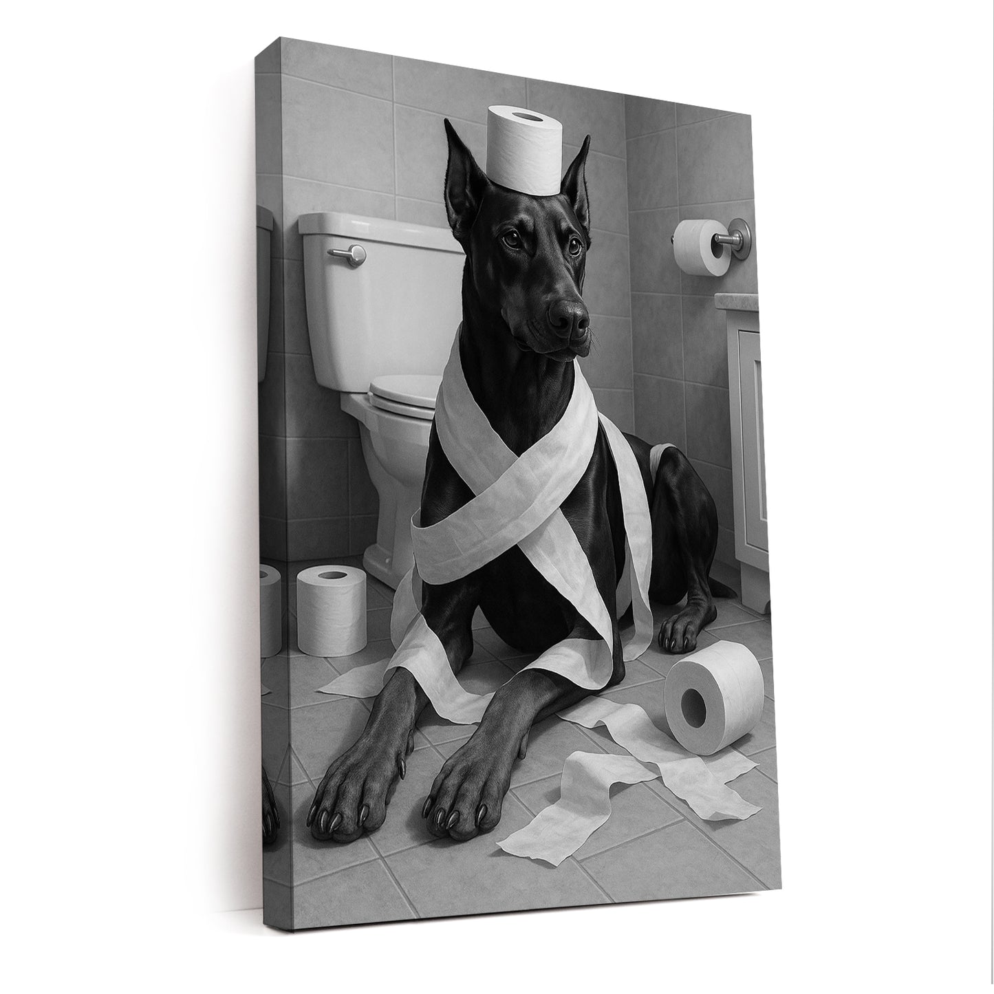 Custom Photo Dog Bathroom Style 16 Canvas Gift For Dog Lovers
