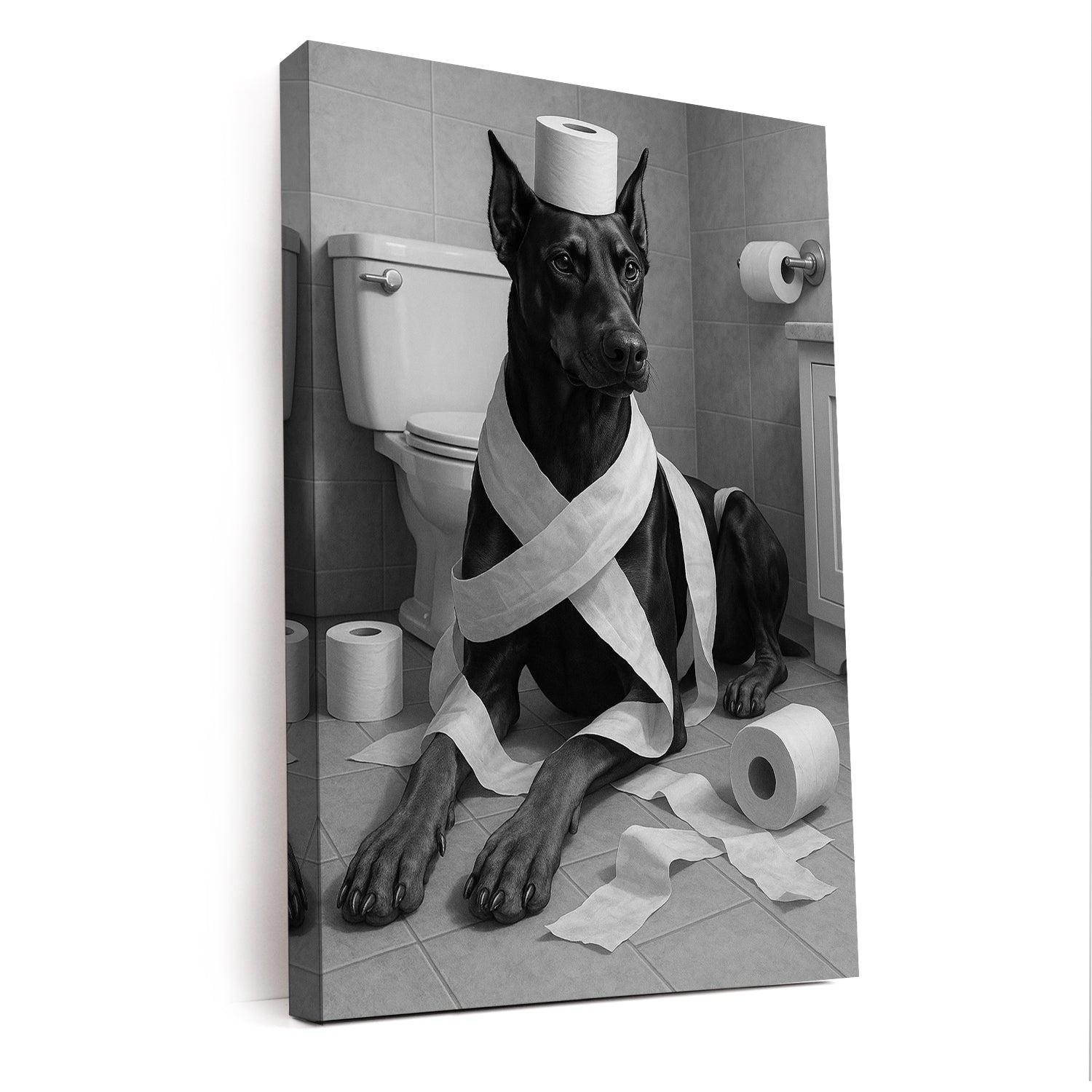 Custom Photo Dog Bathroom Style 16 Canvas Gift For Dog Lovers