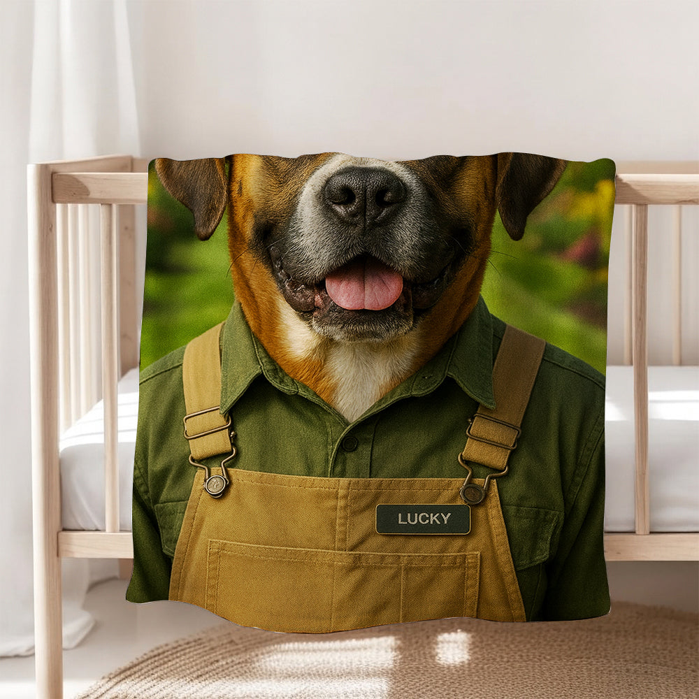 Custom Photo Gardener 2 Dog BlanketGift For Dog Lovers