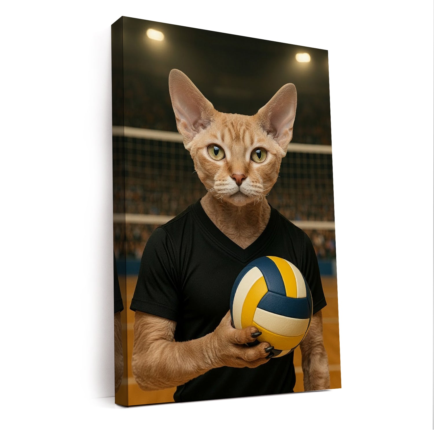 Custom Photo Volleyball Player Cat Canvas Gift For Cat Lovers