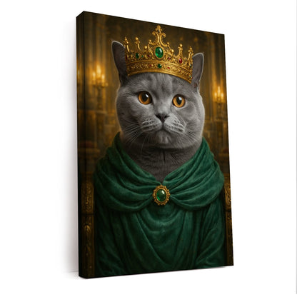 Custom Photo Royal King Queen Cat Canvas Gift For Cat Lovers