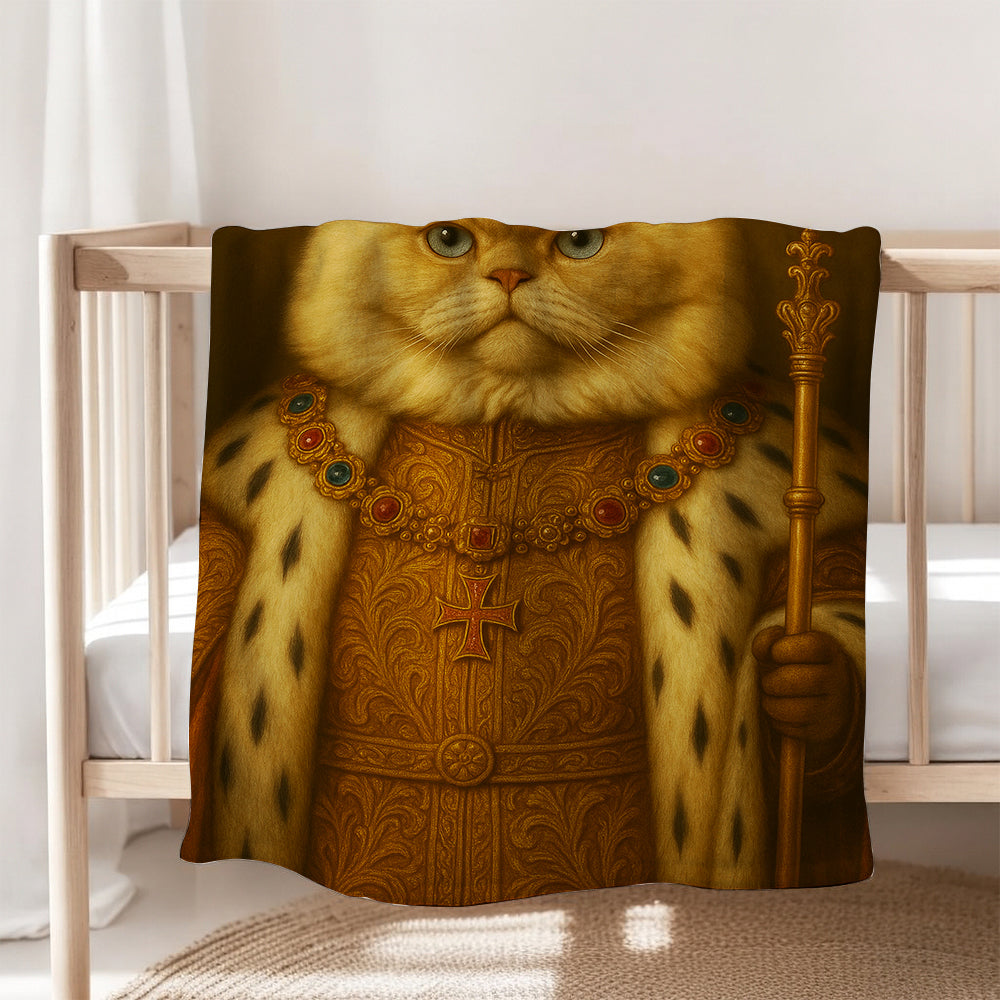 Custom Photo Cat King Royal Blanket _ Gift For Cat Lovers