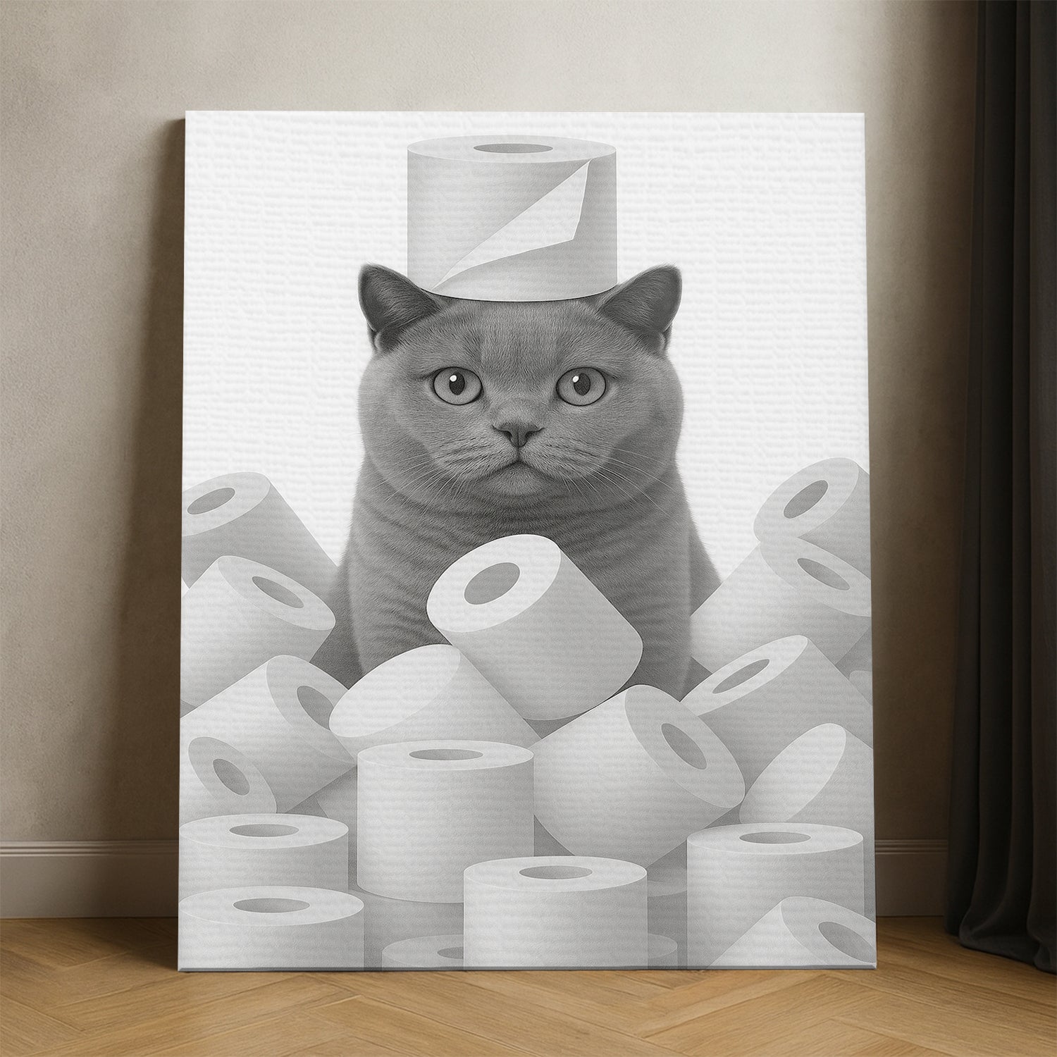Custom Photo Cat Bathroom Canvas