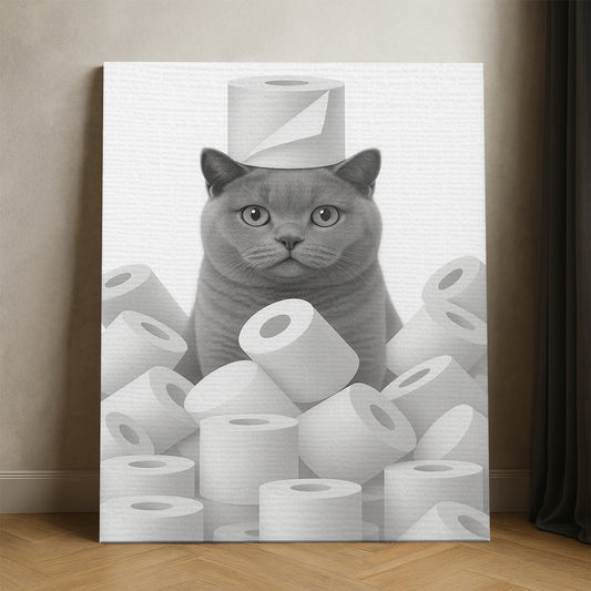 Custom Photo Cat Bathroom Canvas
