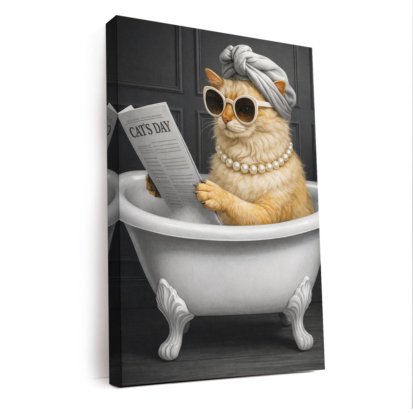 Custom Photo Cat Bathroom Style 9 Canvas Gift For Cat Lovers