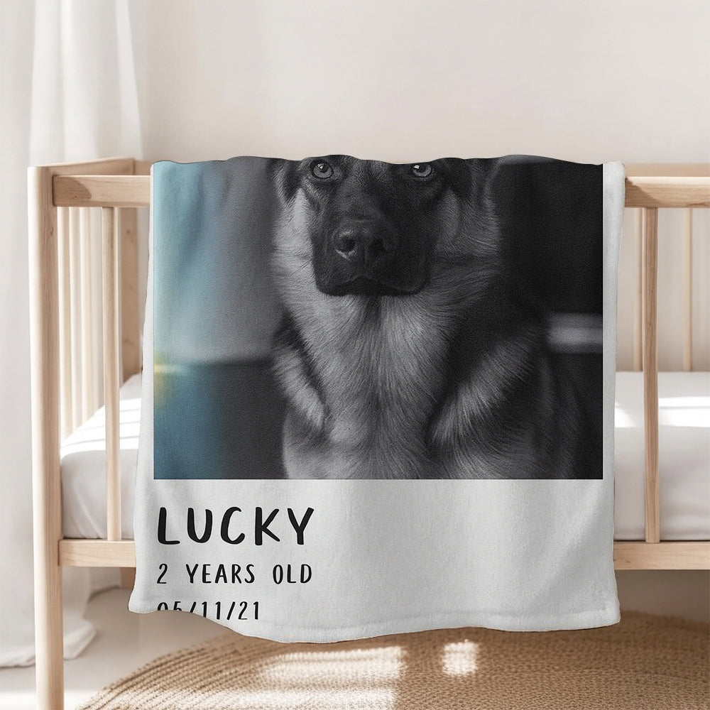 Custom Photo Polaroid Film BlanketGift For Dog Lovers