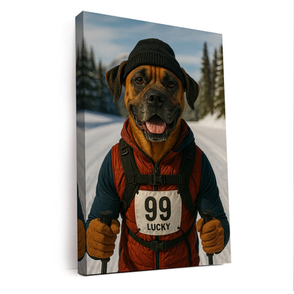Custom Photo Cross Country Ski Dog Canvas Gift For Dog Lovers