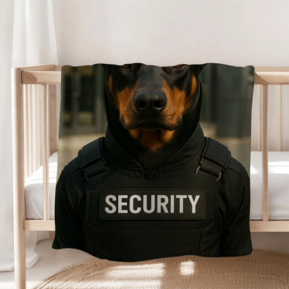 Custom Photo Security Guard Dog BlanketGift For Dog Lovers