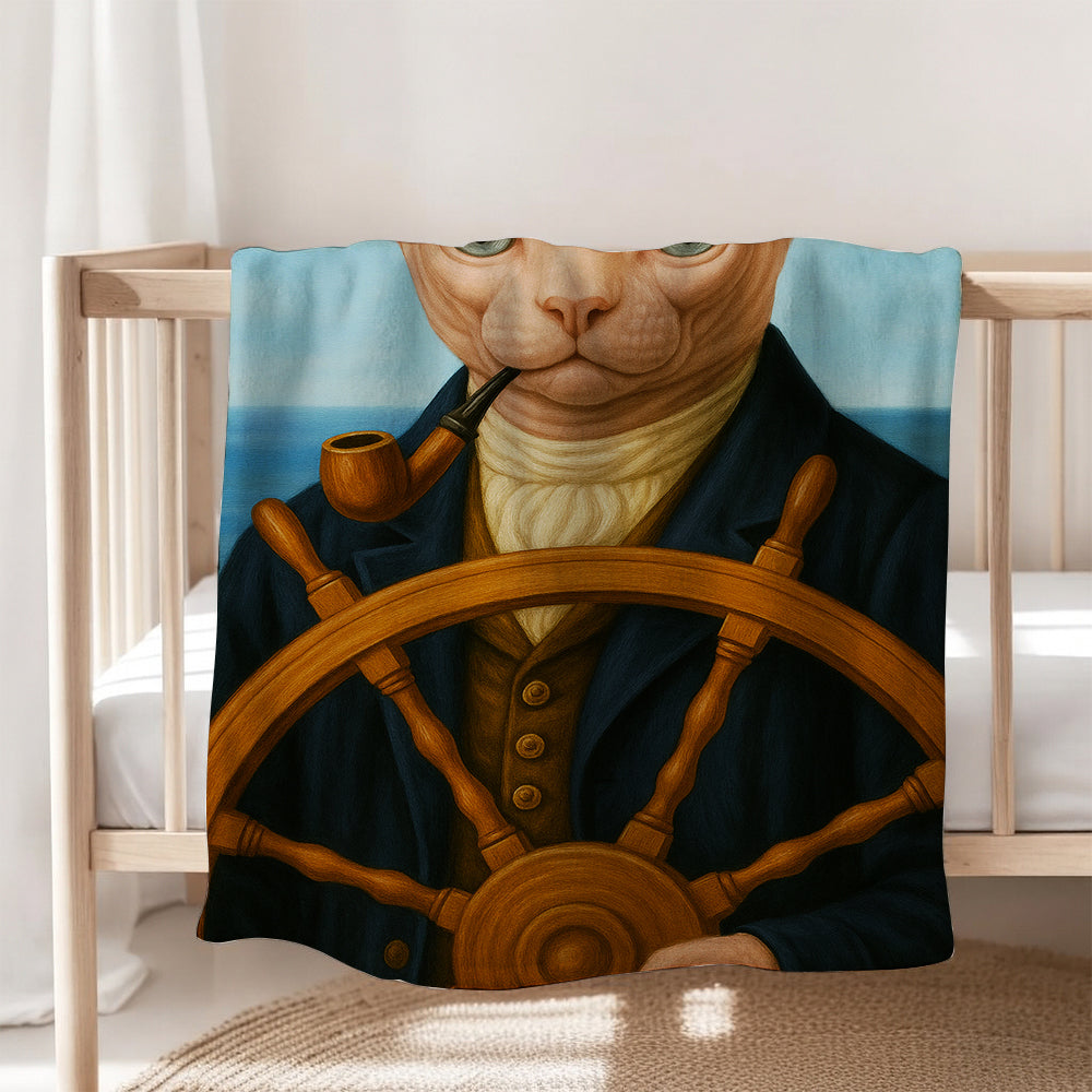 Custom Photo Sailor Cat Blanket Gift For Cat Lovers
