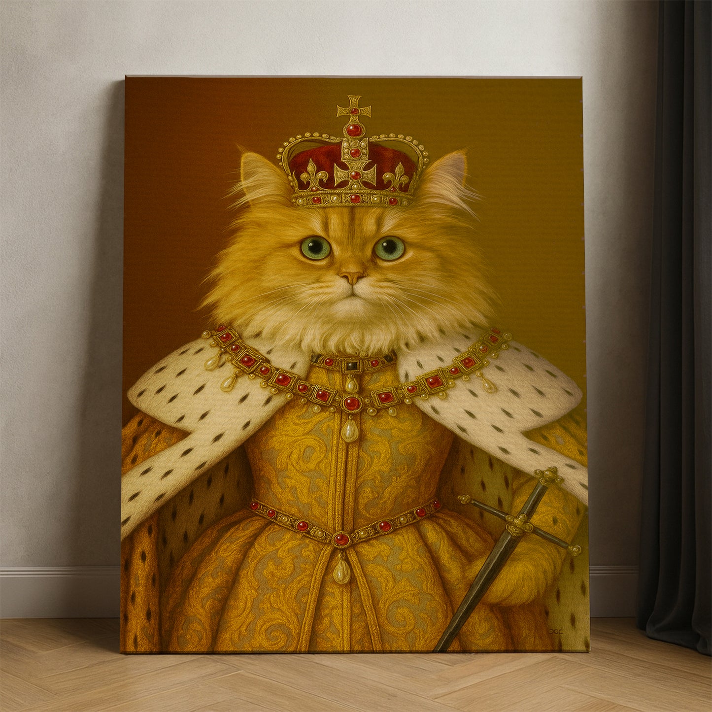 Custom Photo Crowned Queen Cat Canvas Gift For Cat Lovers