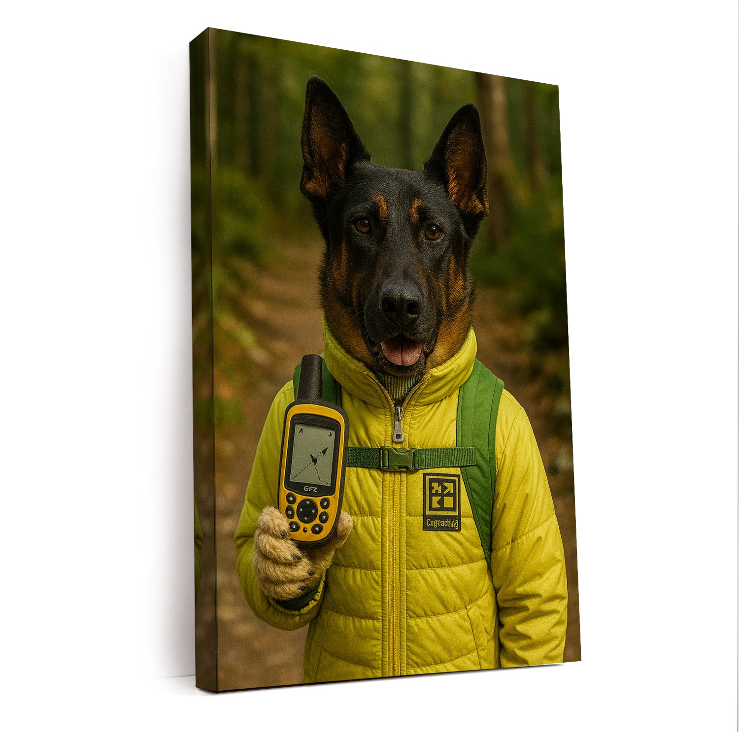 Custom Photo Geocaching Gps Adventure Dog Canvas Gift For Dog Lovers