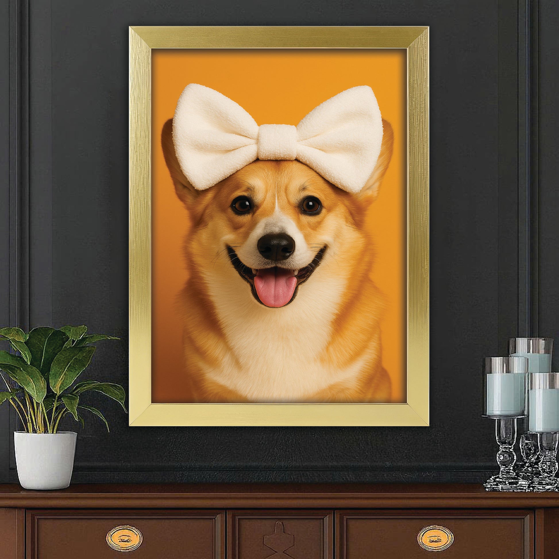 Custom Photo Dog Bathroom Style 37 Canvas Framed Wall Art Gift For Dog Lovers