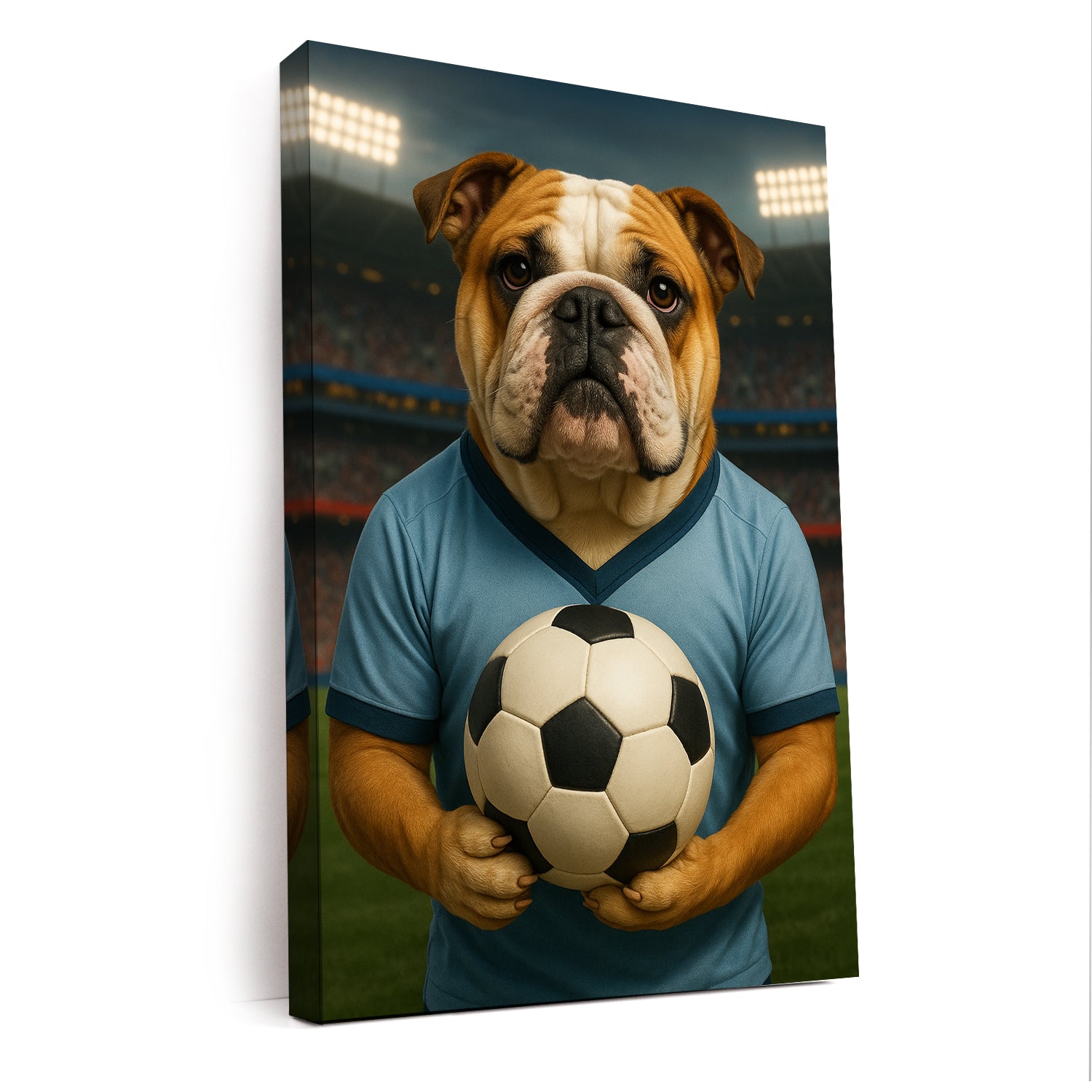 Custom Photo Soccer Dog Canvas Gift For Dog Lovers