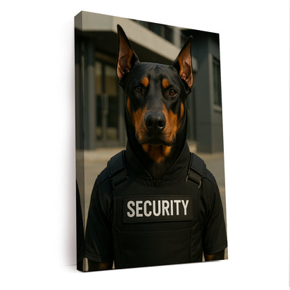 Custom Photo Security Guard Dog Canvas Gift For Dog Lovers