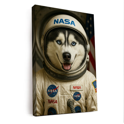Custom Photo Astronaut Dog Canvas Gift For Dog Lovers