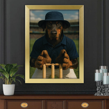 Custom Photo Cricket Player 2 Dog Canvas Framed Wall Art Gift For Dog Lovers