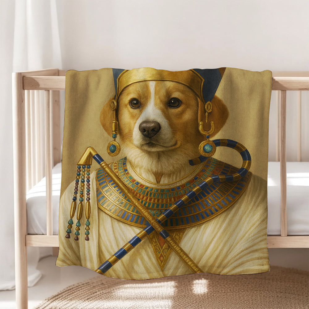 Custom Photo Egyptian Queen Dog BlanketGift For Dog Lover