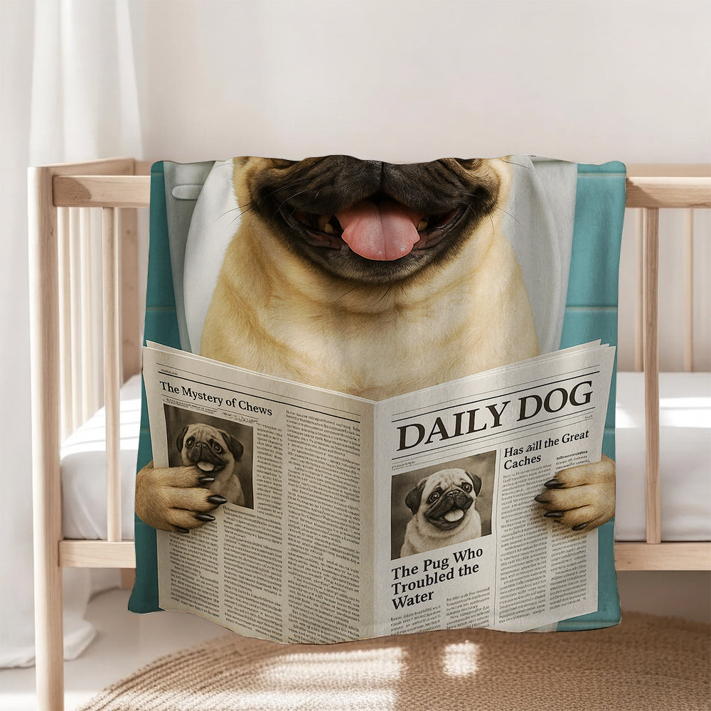 Custom Photo Dog Toilet Bathroom Blanket Gift For Dog Lover