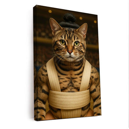 Custom Photo Sumo Cat Canvas Gift For Cat Lovers