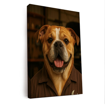 Custom Photo Mechanic Dog Canvas Gift For Dog Lovers