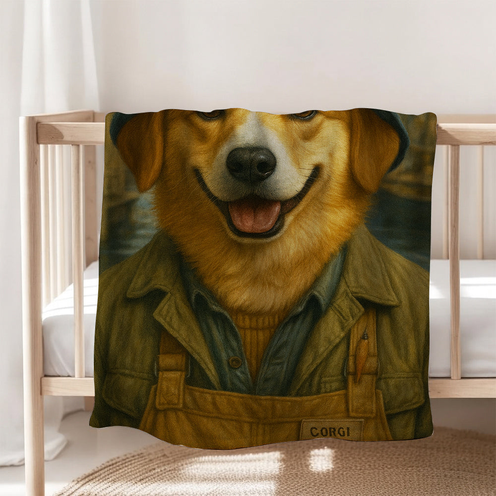 Custom Photo Fisherman Dog BlanketGift For Dog Lovers