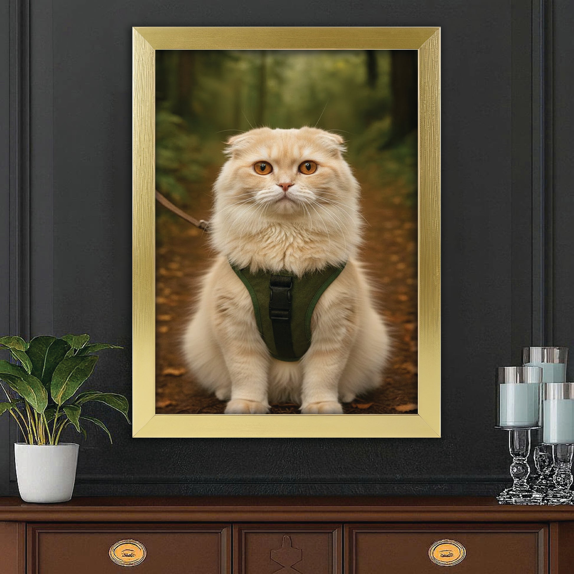 Custom Photo Hiking Cat Canvas Framed Wall Art  Gift For Cat Lovers
