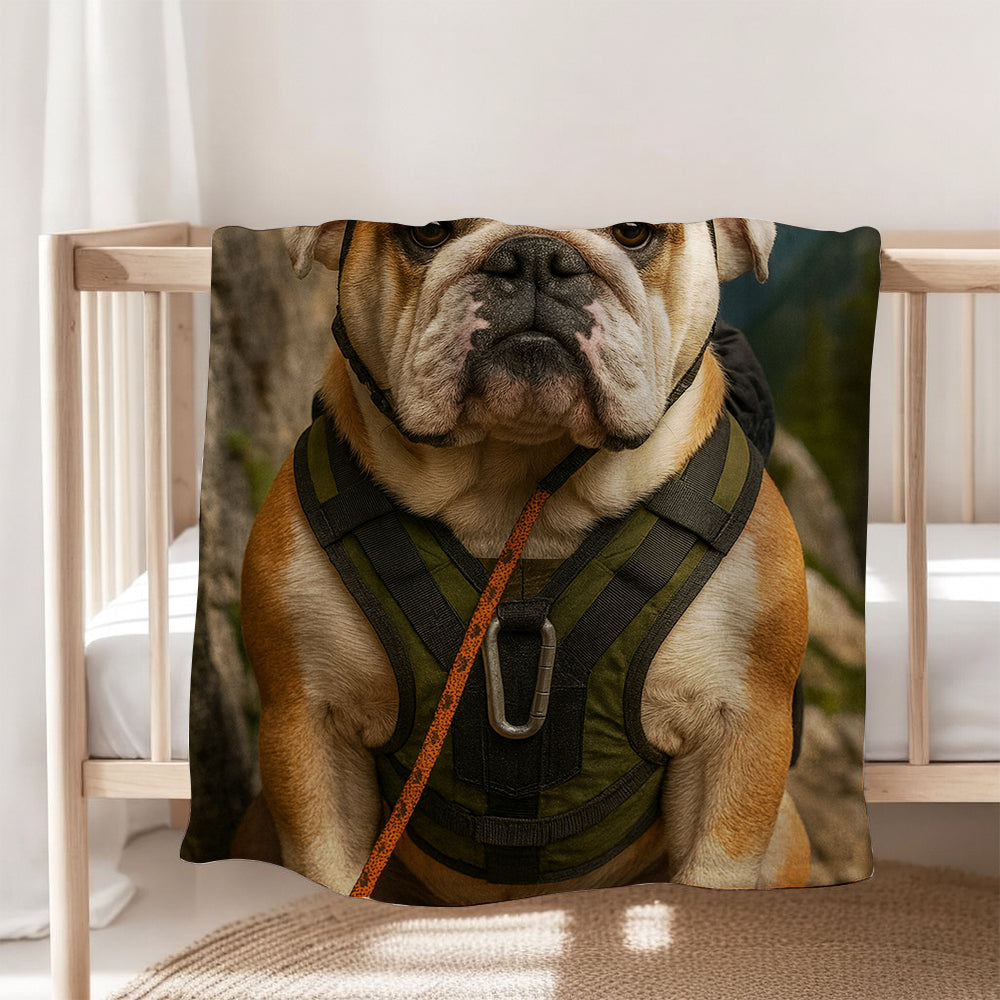 Custom Photo Rock Climber Dog BlanketGift For Dog Lover