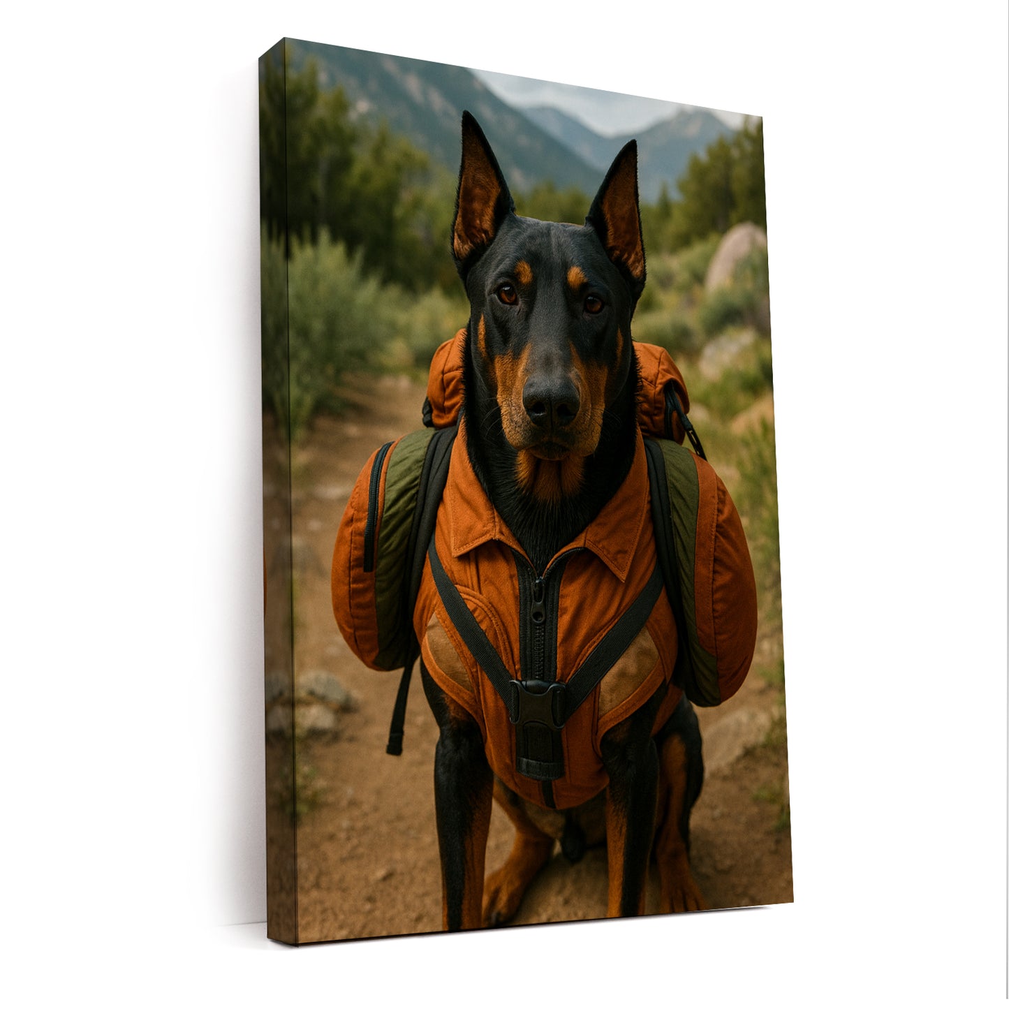 Custom Photo Backpacking Hiking Dog Canvas Gift For Dog Lovers