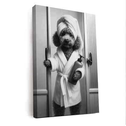 Custom Photo Dog Bathrobe Bathroom Canvas Gift For Dog Lovers
