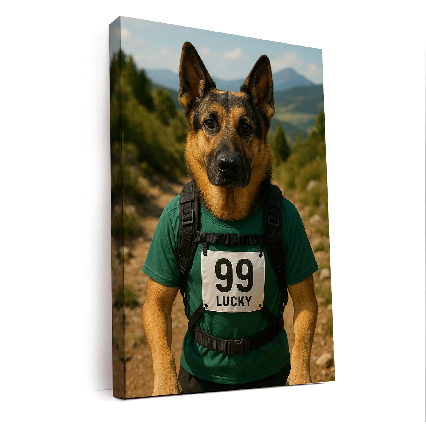 Custom Photo Trail Runner Dog Canvas Gift For Dog Lovers