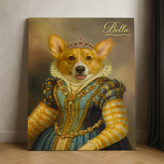 Custom Photo Sapphire Queen Dog Canvas Gift For Dog Lovers