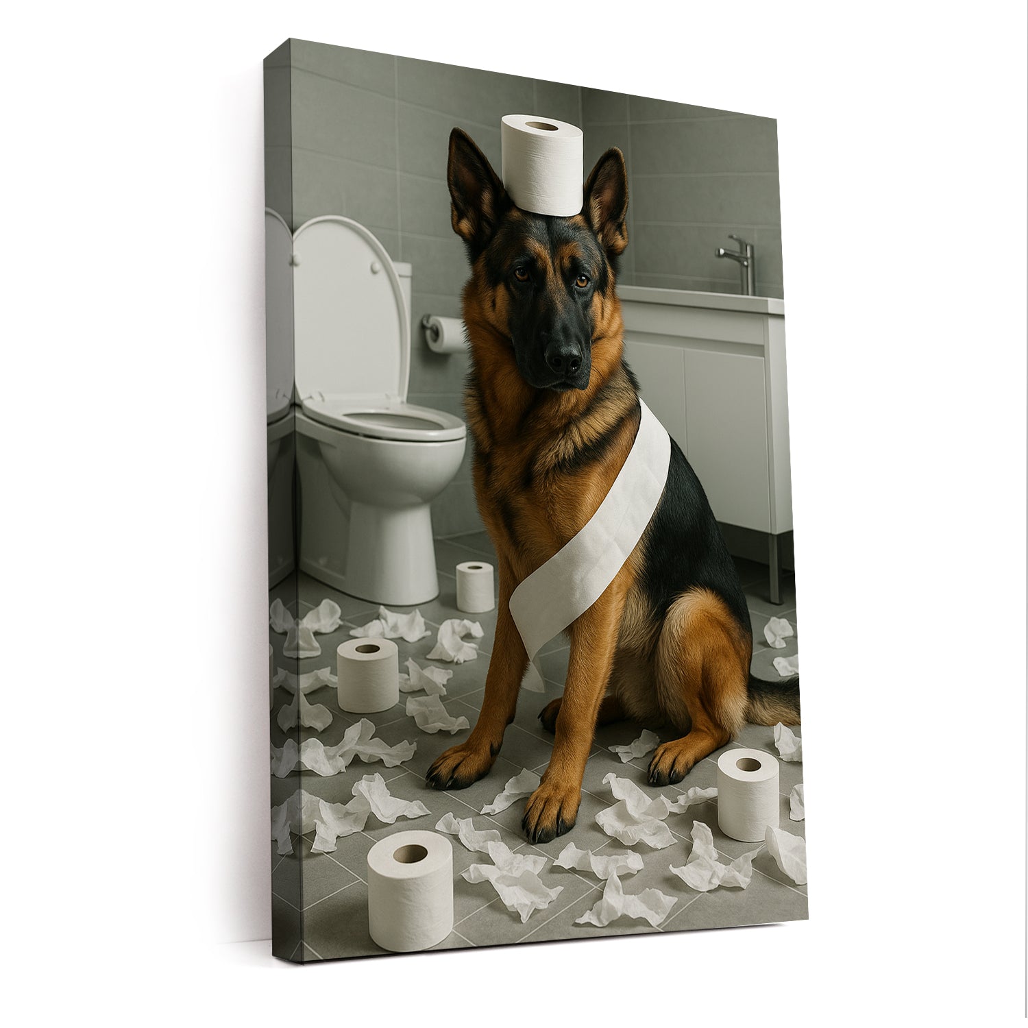 Custom Photo Dog Bathroom Style 19 Canvas Gift For Dog Lovers