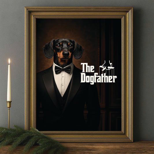 Custom Photo Dog Father Canvas Framed Wall Art Framed Wall Art _ Gift For Dog Lovers