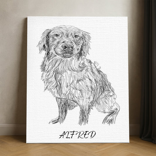 Custom Photo Dog Pencil Art