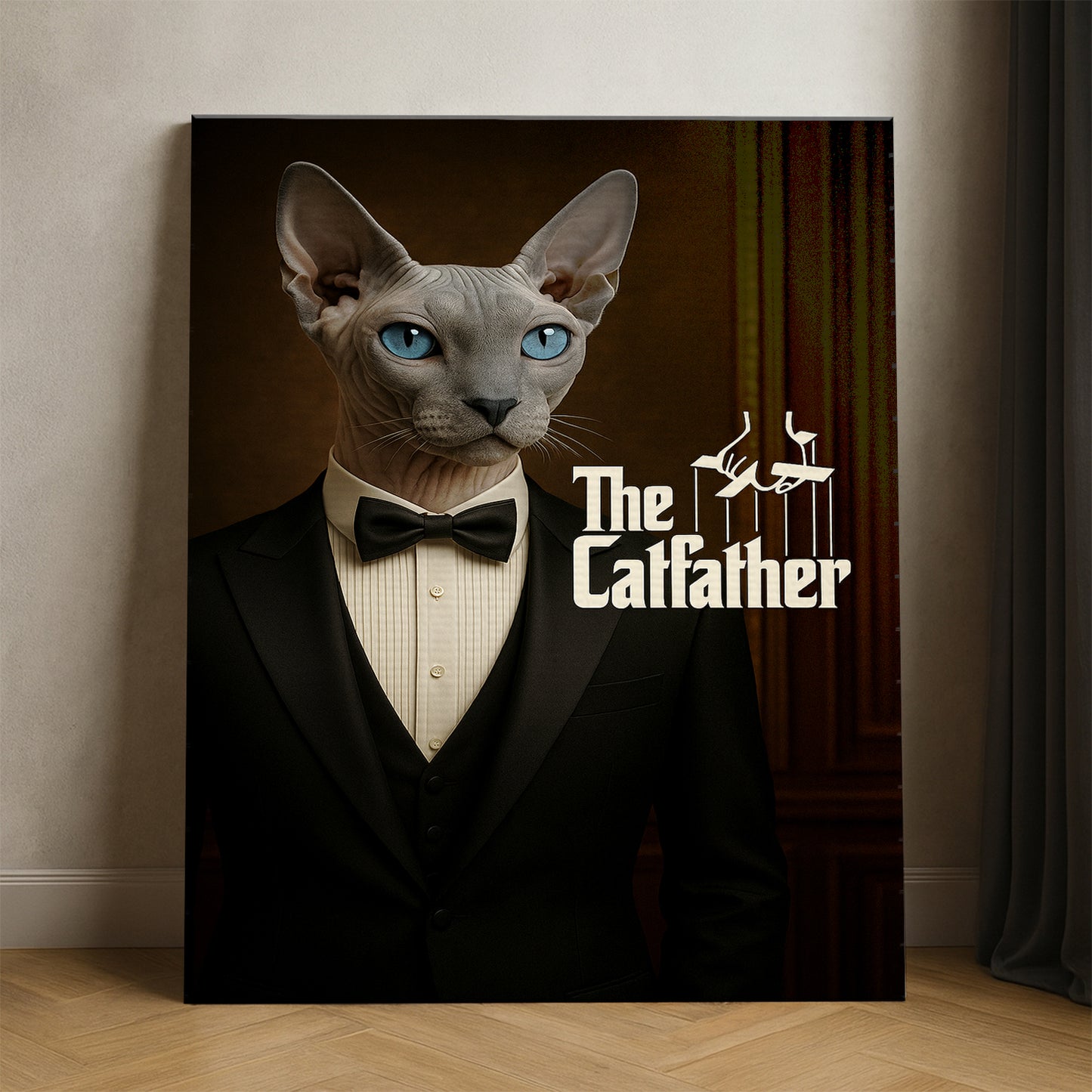 Custom Photo Cat Father Canvas _ Gift For Cat Lovers