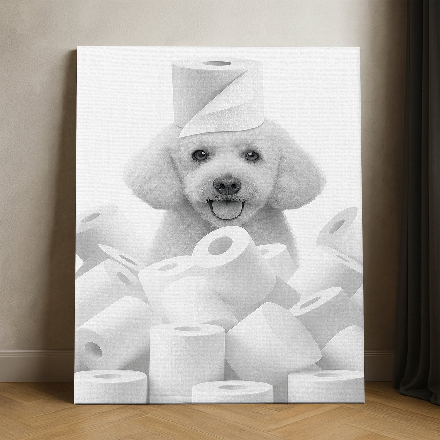 Custom Photo Dog Bathroom Canvas