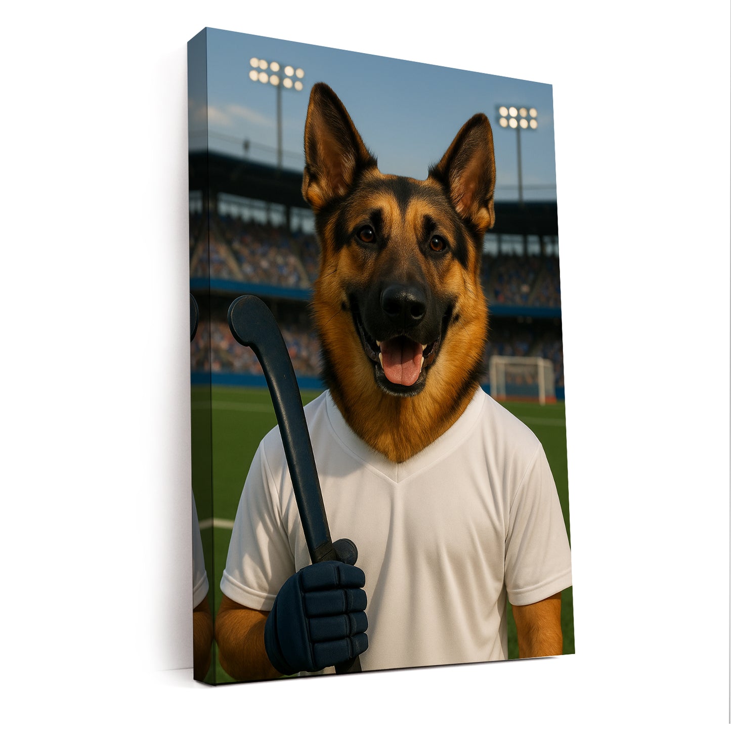 Custom Photo Field Hockey Dog Canvas Gift For Dog Lovers