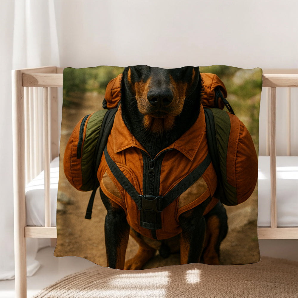 Custom Photo Backpacking Hiking Dog BlanketGift For Dog Lovers