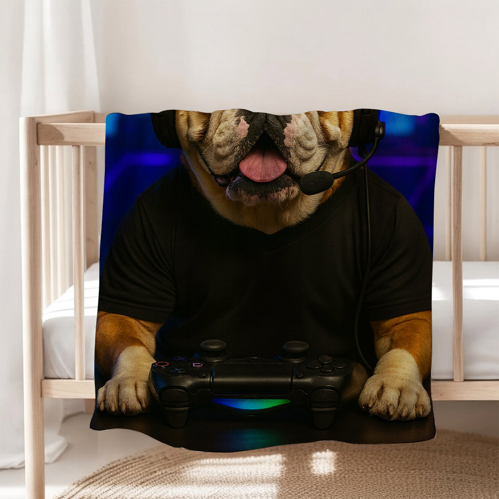 Custom Photo Gamer Dog BlanketGift For Dog Lovers