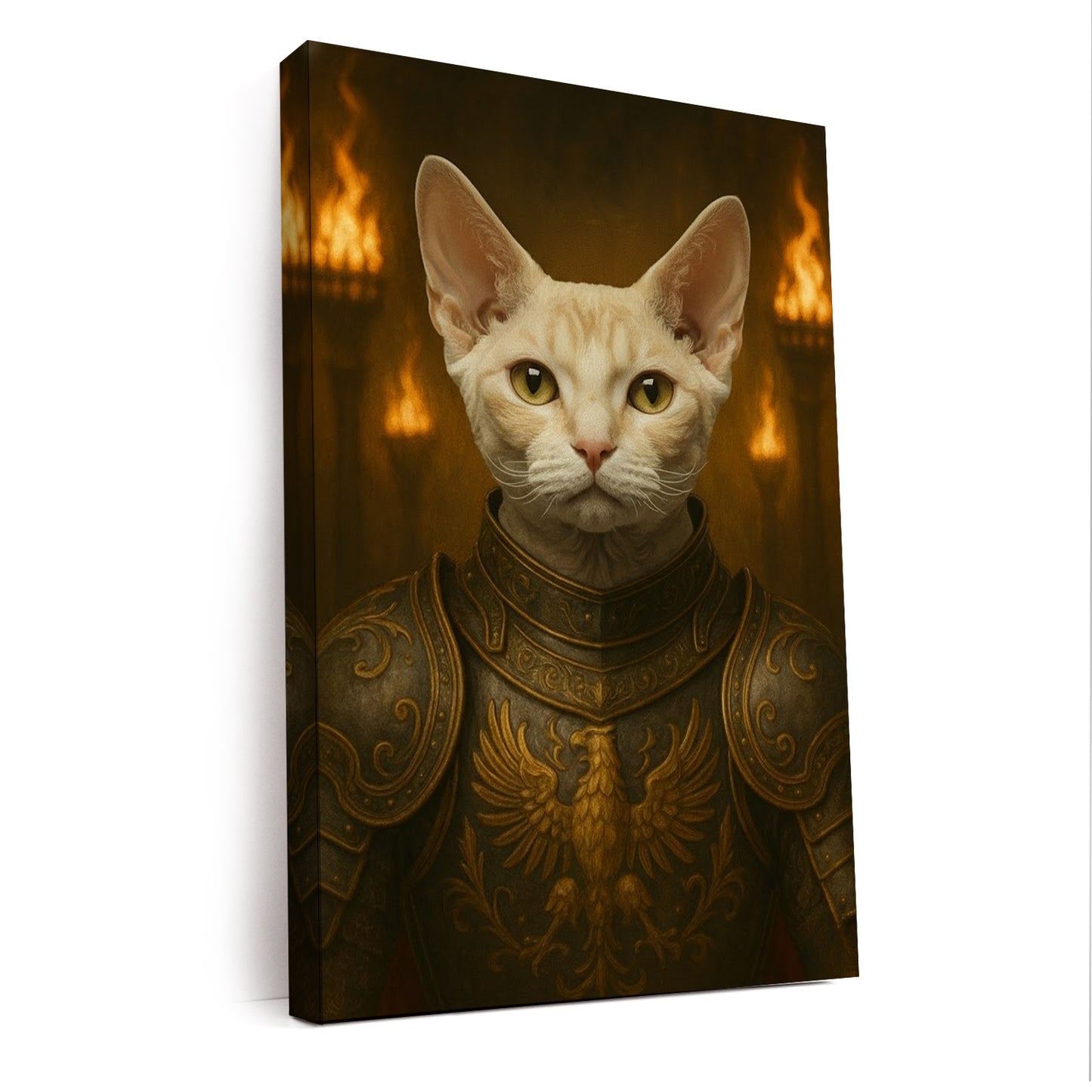 Custom Photo Cat Knight Royal Canvas Gift For Cat Lovers