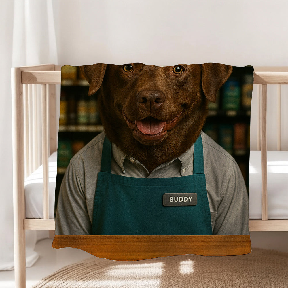 Custom Photo Shop Owner Dog BlanketGift For Dog Lovers