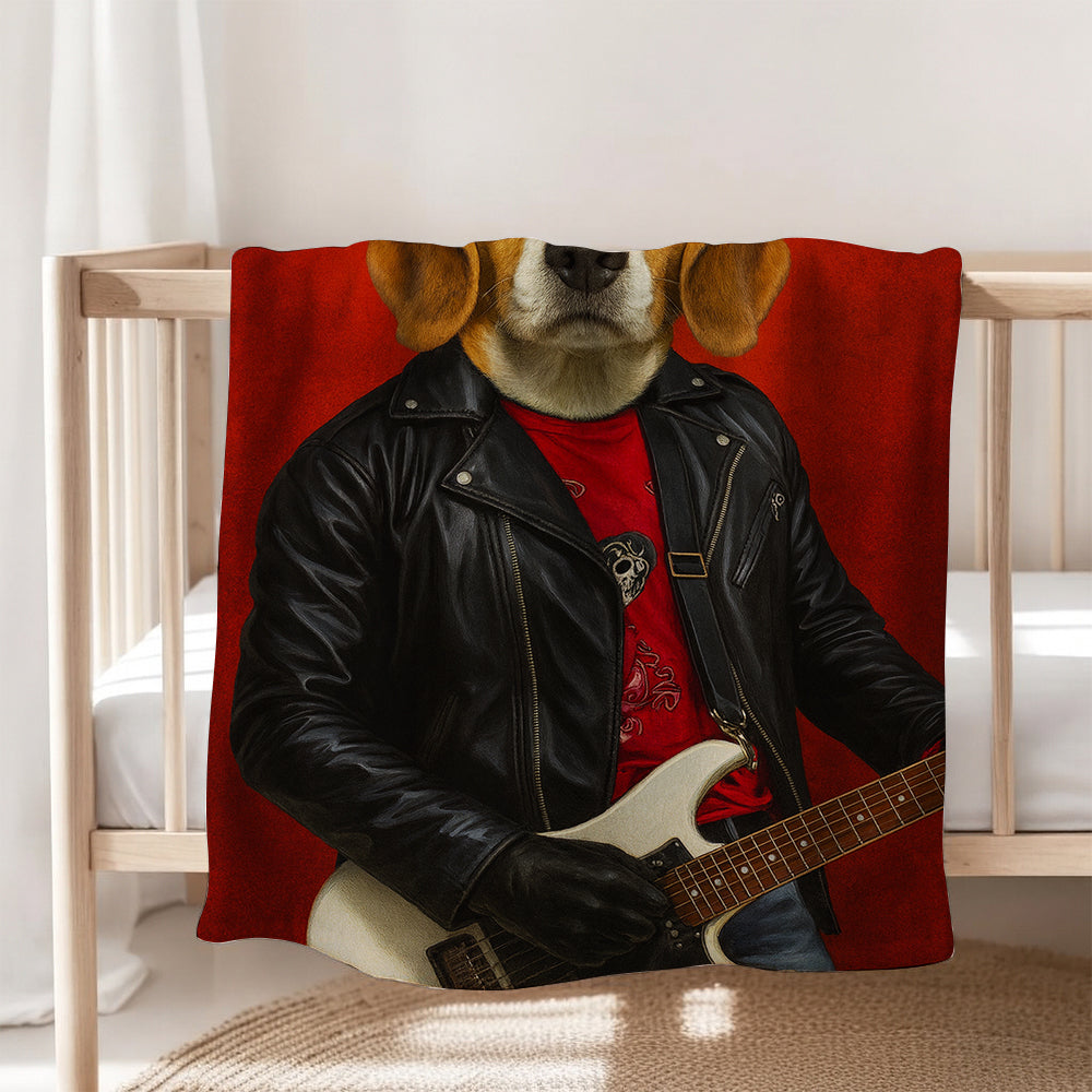 Custom Photo Guitarist Dog BlanketGift For Dog
