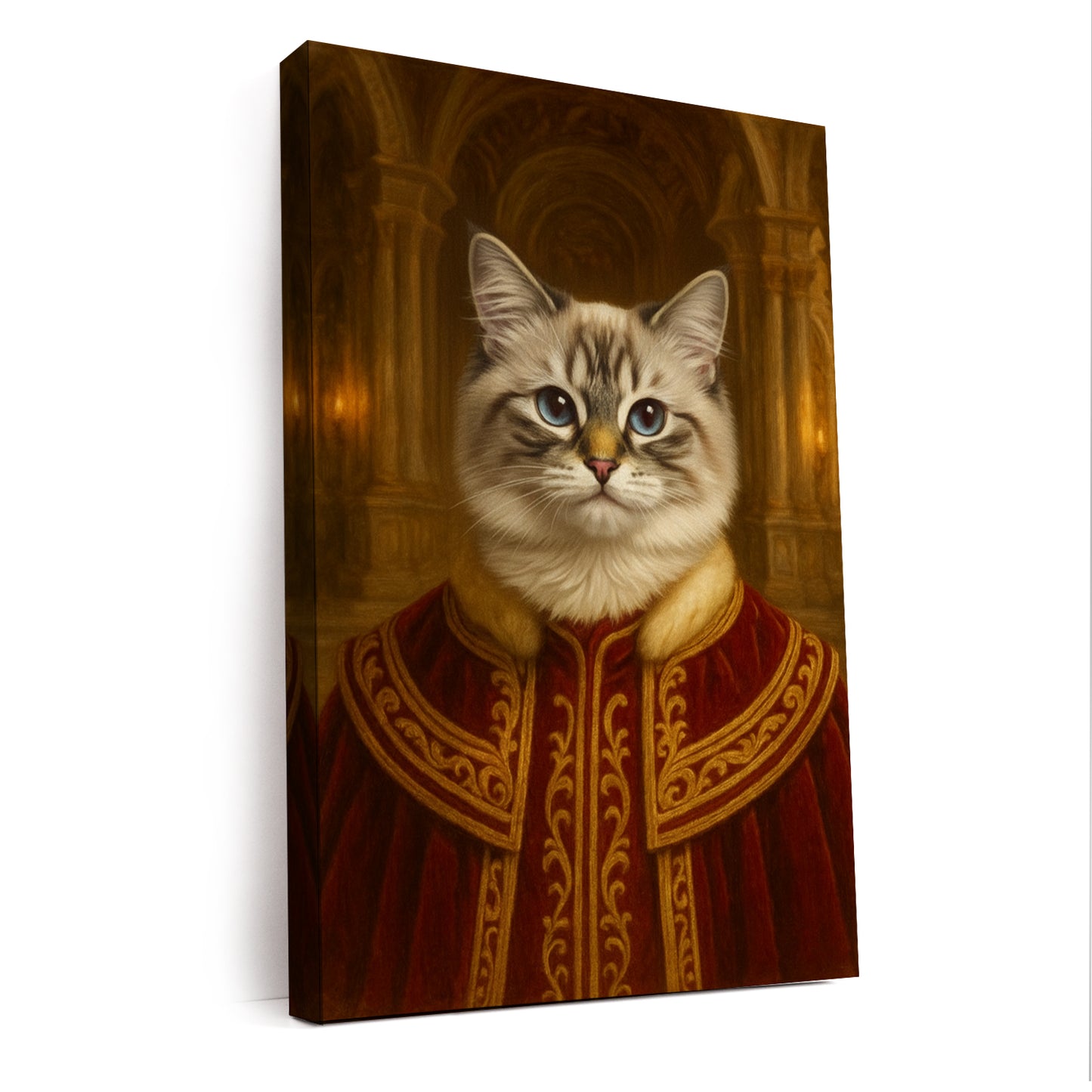Custom Photo King Royal Cat Style 01 Canvas Gift For Cat Lovers