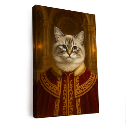 Custom Photo King Royal Cat Style 01 Canvas Gift For Cat Lovers