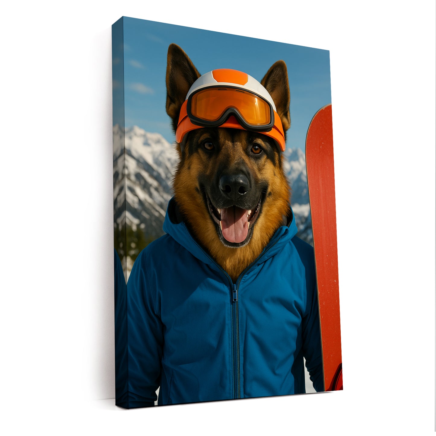 Custom Photo Snowboarder Dog Canvas Gift For Dog Lovers