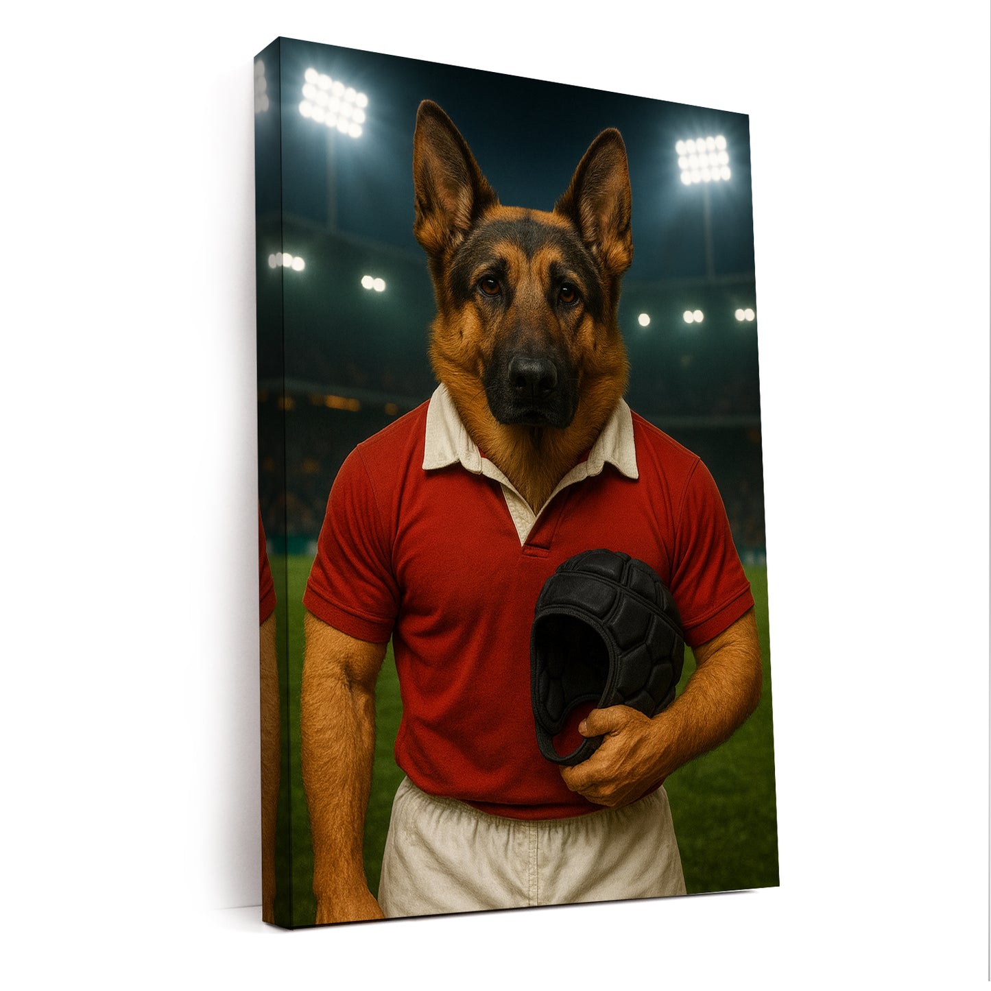 Custom Photo Rugby Player 2 Dog Canvas Gift For Dog Lovers