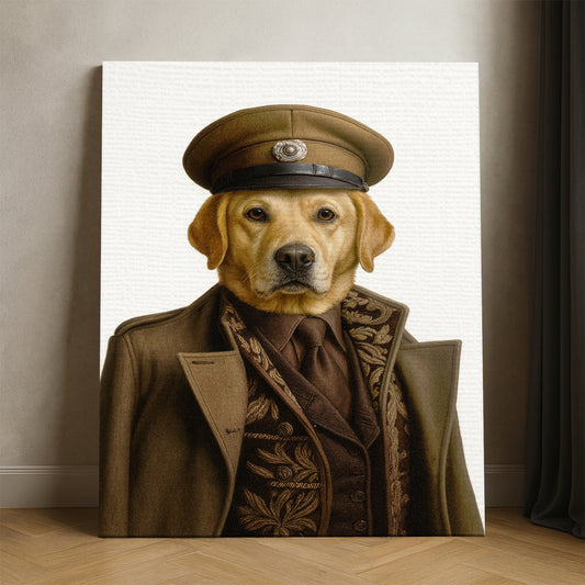 Custom Photo Captain Dog Canvas