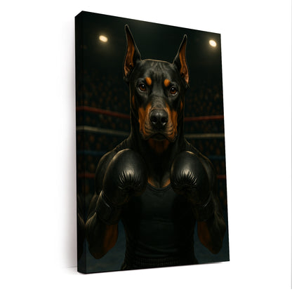 Custom Photo Boxing Dog Canvas Gift For Dog Lovers