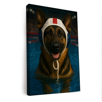 Custom Photo Swimmer Dog Canvas Gift For Dog Lovers