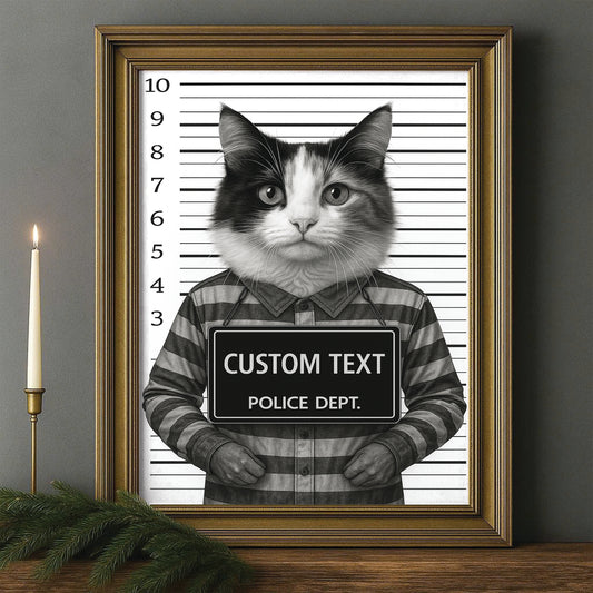 Custom Photo Cat Wanted By Pawlice Canvas Framed Wall Art _ Gifts For Cat Lovers